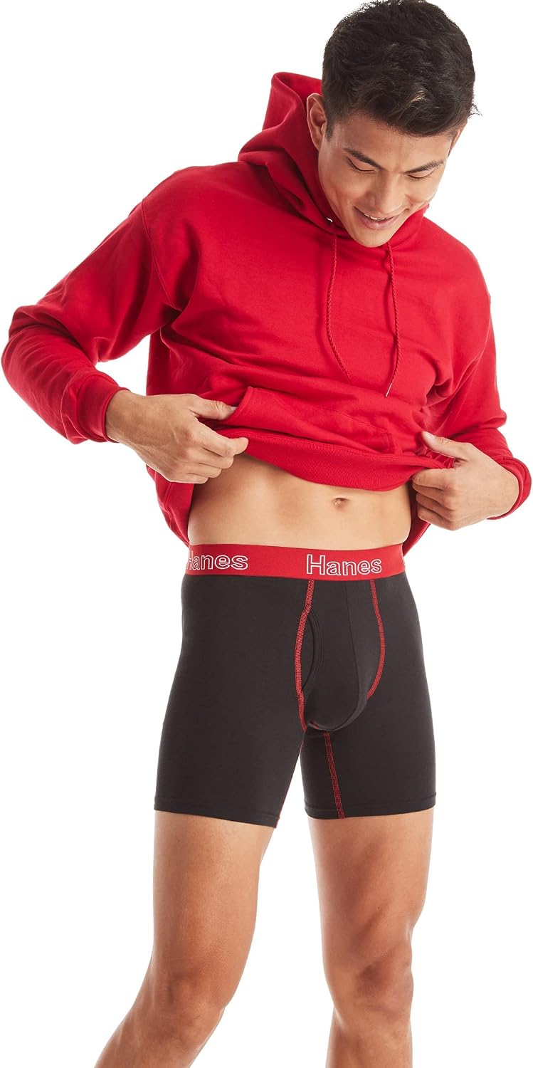 Hanes Herre Boksershorts Stretch Cotton 6-Pak ST2BB6