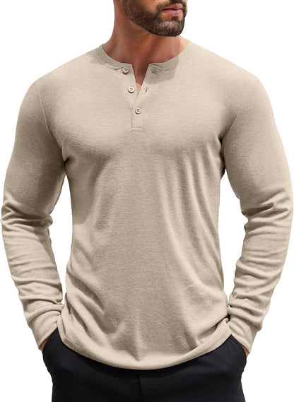 COOFANDY Herre Henley Skjorte Langærmet Ztj009440