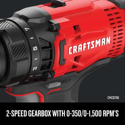 CRAFTSMAN V20 Boremaskine Og Slagskruetrækker Sæt CMCK200C2