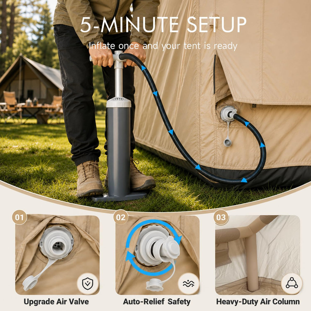 Al waha Al zhabia Oppusteligt Camping Telt 4 Personer OUD-ITC-0001-00