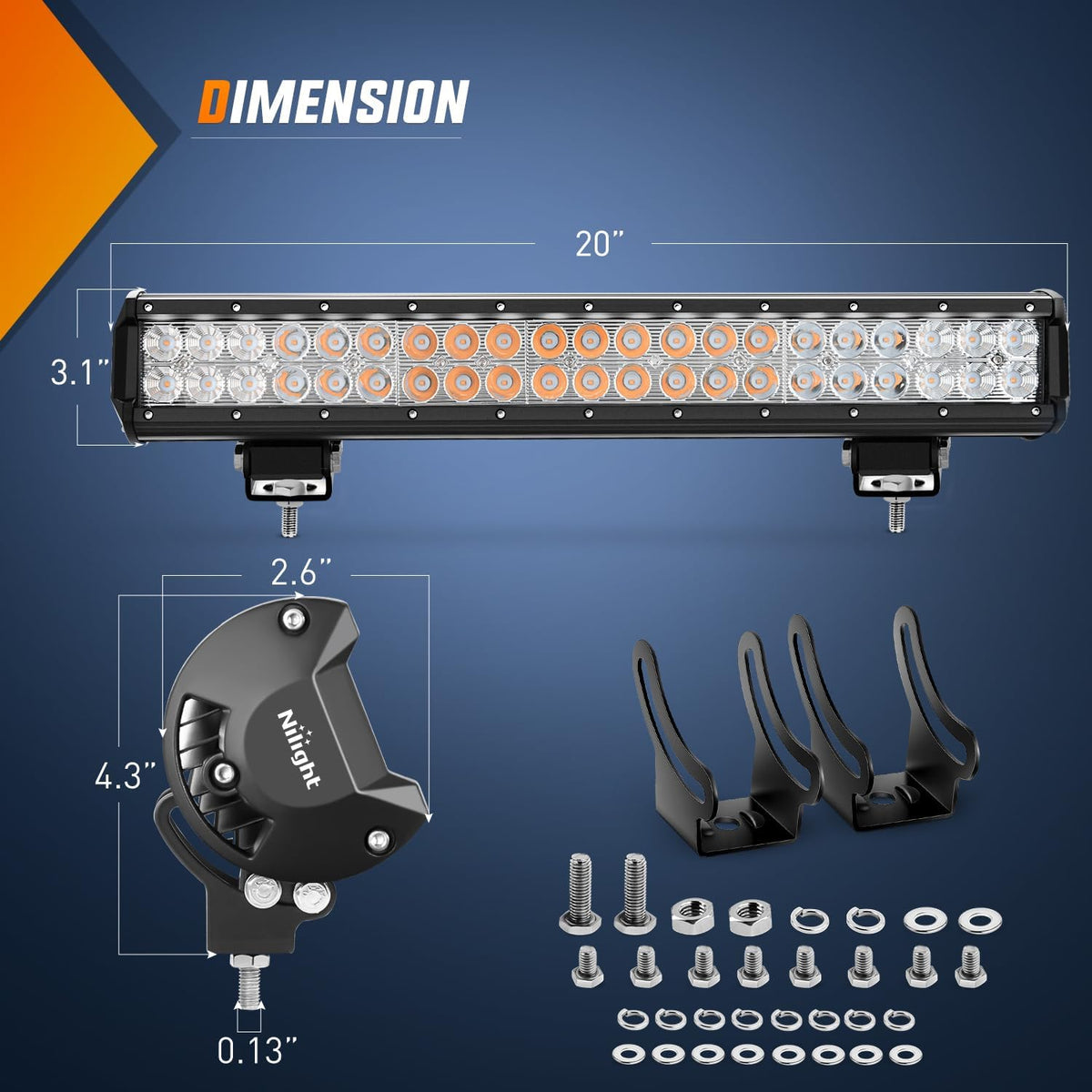 Nilight LED Light Bar 50.8 cm 126W 60214S-A