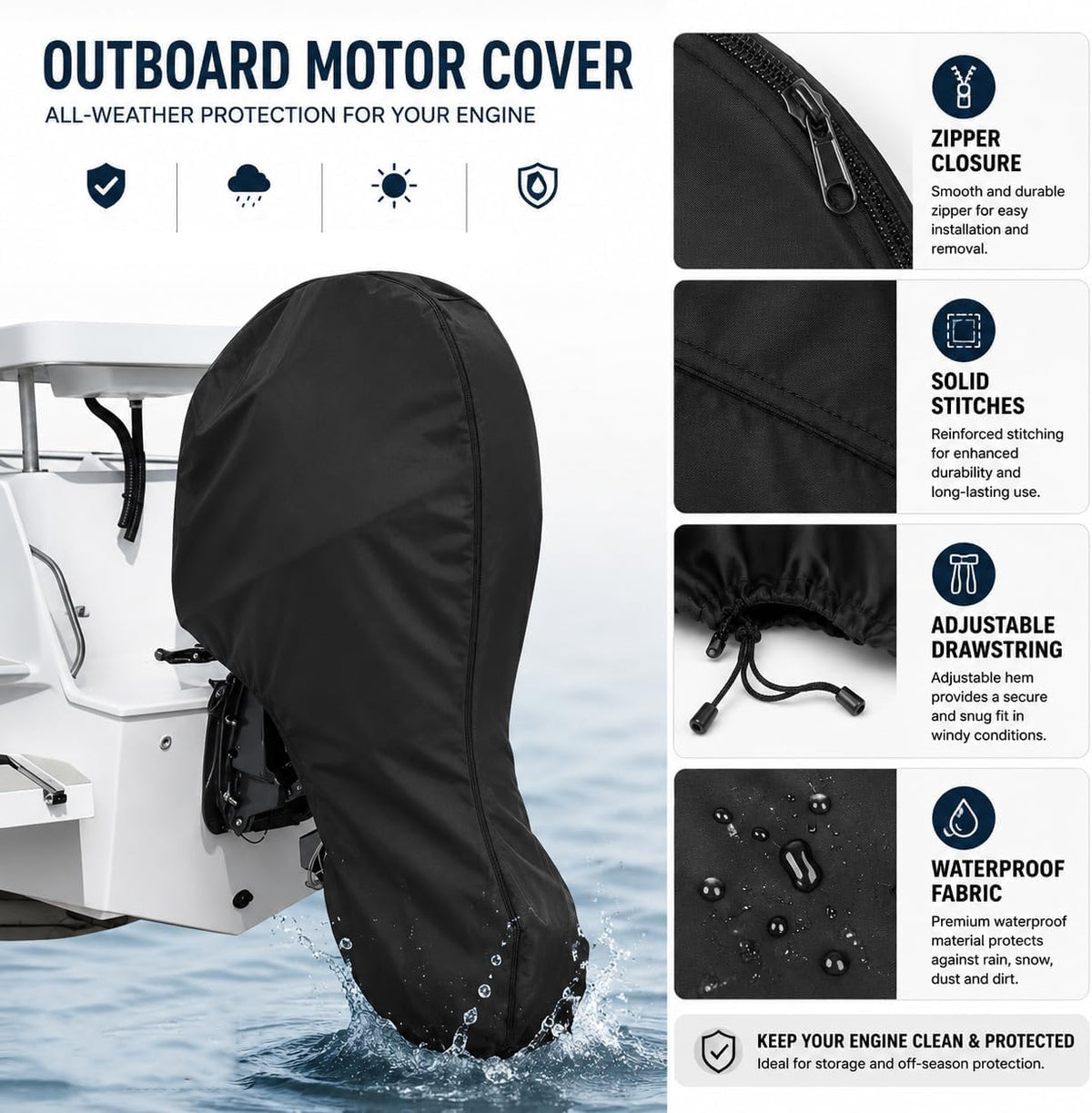 Bådmotorcover til Yamaha FL300G-300HK
