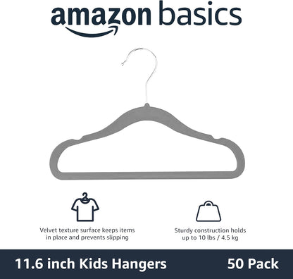 Amazon Basics Børne Bøjler Fløjl Skridsikker 29,5 cm