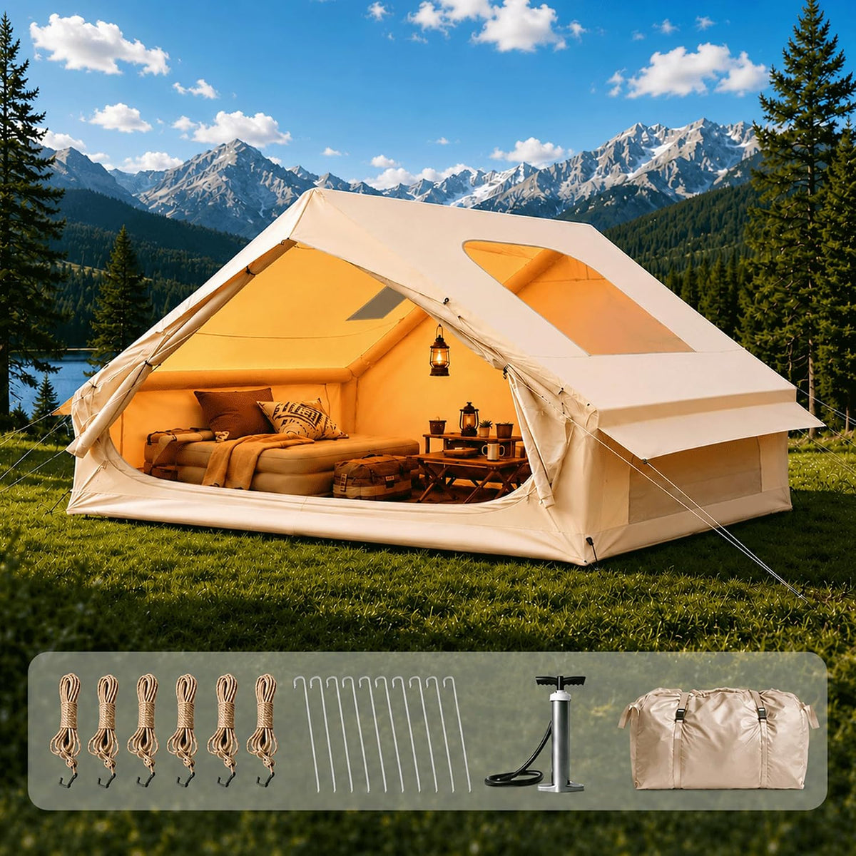 Al waha Al zhabia Oppusteligt Camping Telt 4 Personer OUD-ITC-0001-00