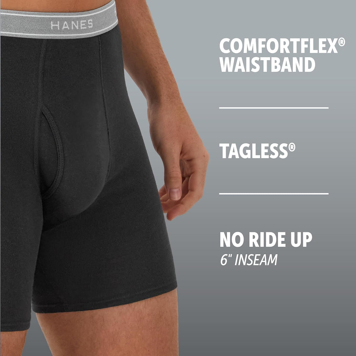 Hanes Herre Underbukser Boxer Briefs Bomuld 734Q12