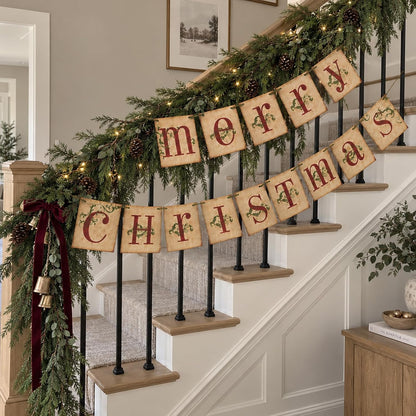 ORIENTAL CHERRY Vintage Merry Christmas Banner MM017