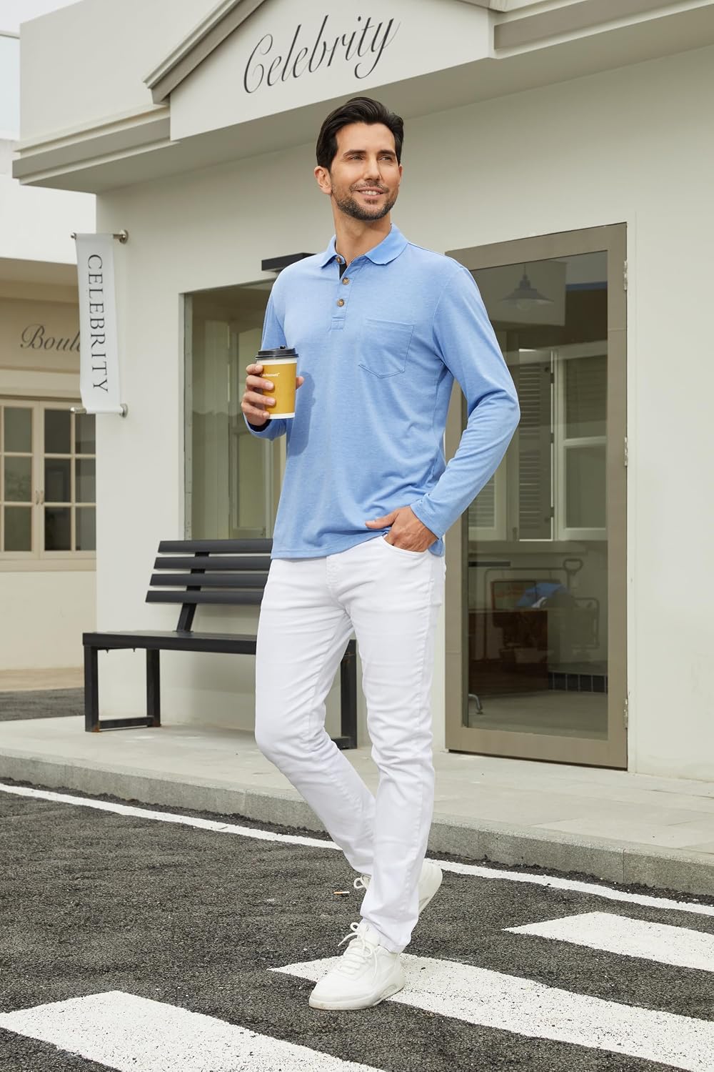 Envmb Herre Polo T-shirt Langærmet Med Lomme