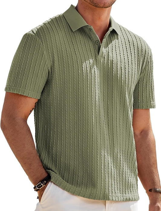 Herre Poloshirt Kortærmet Tekstureret Casual