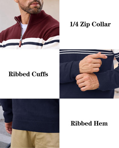 EKLENTSON Herre Striktrøje Quarter Zip EK-501