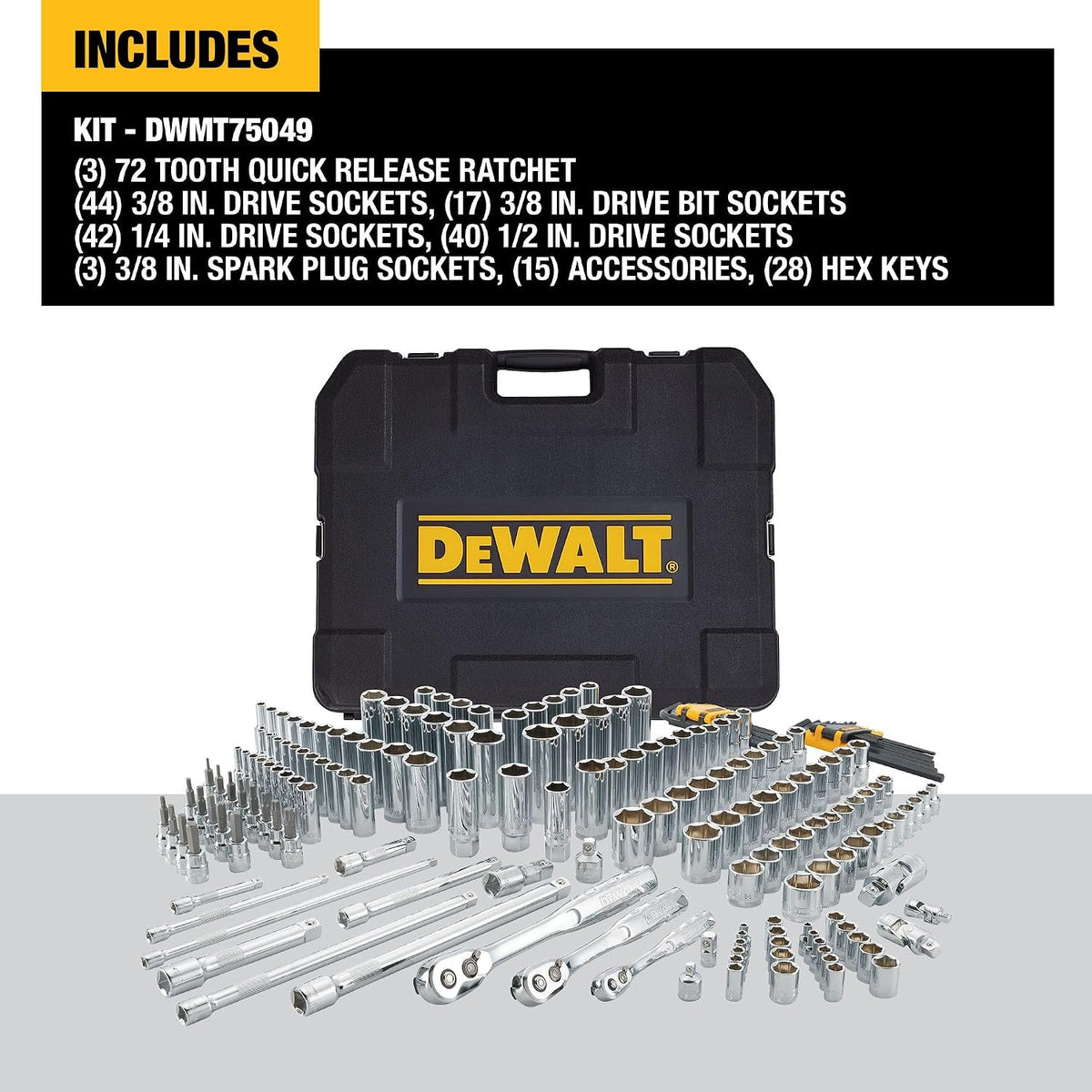 DEWALT Mekanikersæt 192 Dele SAE & Metrisk DWMT75049