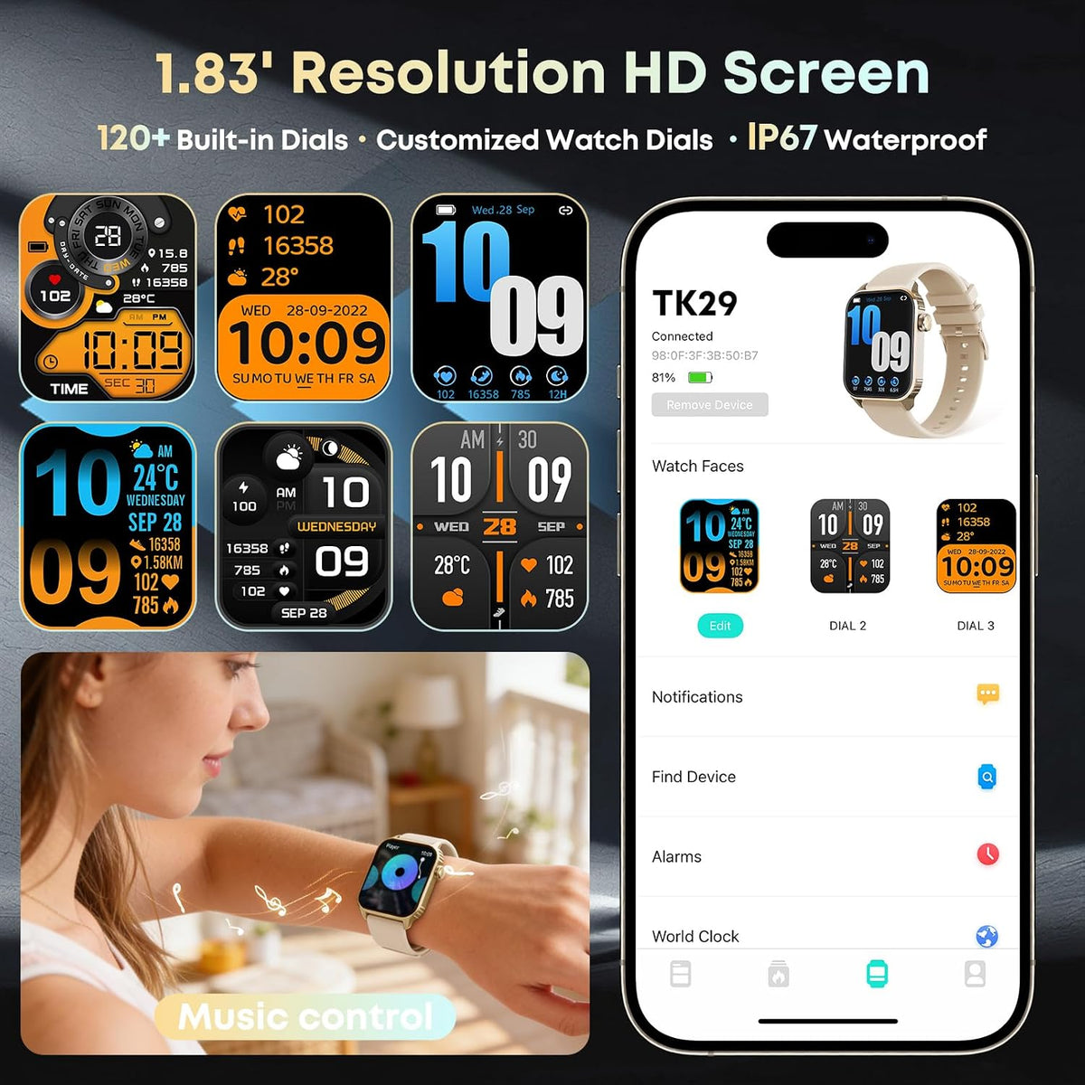 DIVOAZBVO TK29 2025 Smartwatch til Kvinder
