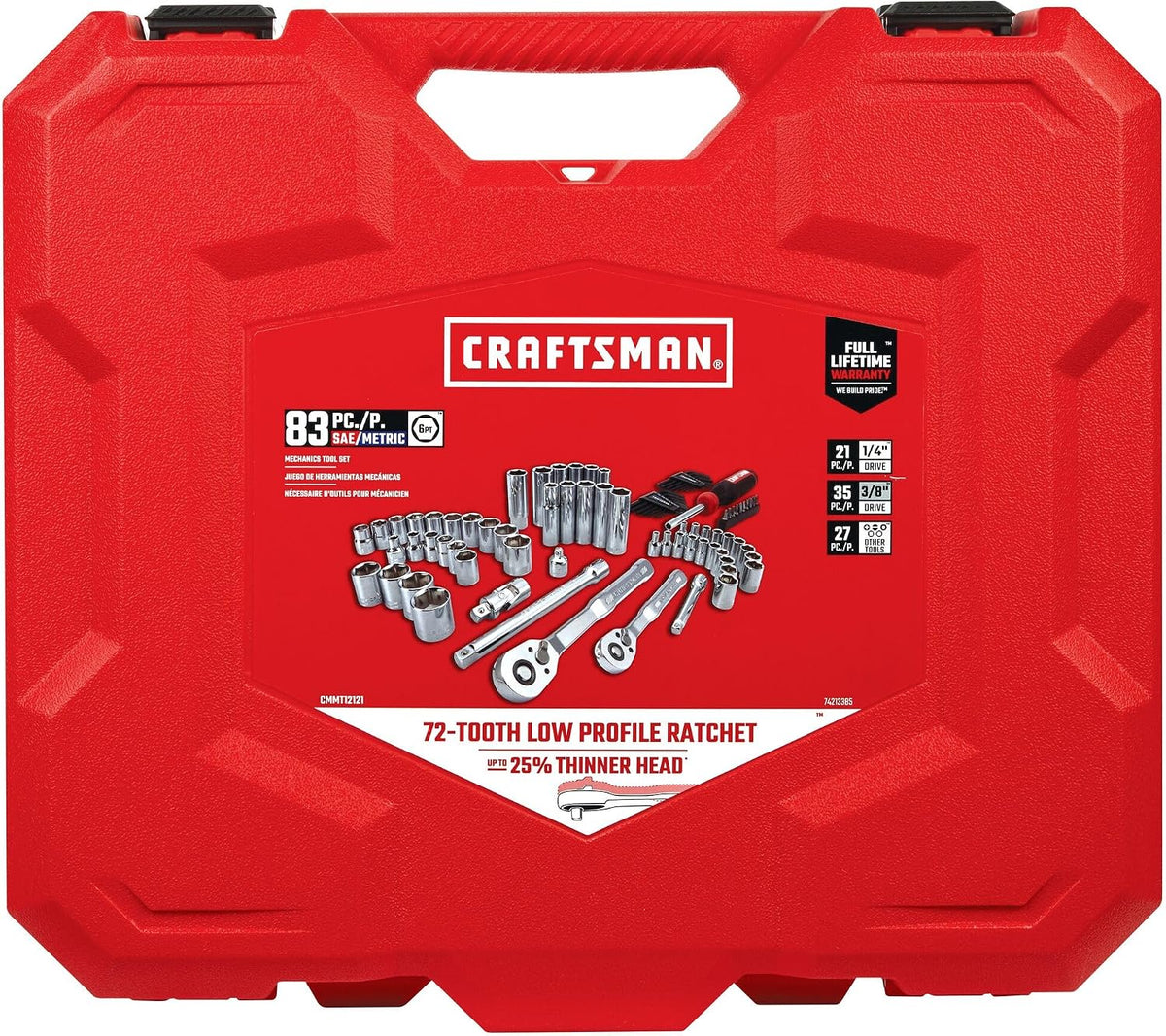 CRAFTSMAN Mekanikerværktøjssæt 83 Dele SAE/Metrisk CMMT12121