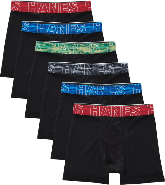 Hanes Drenge Boksershorts Moves Performance 6-Pak BX92GA