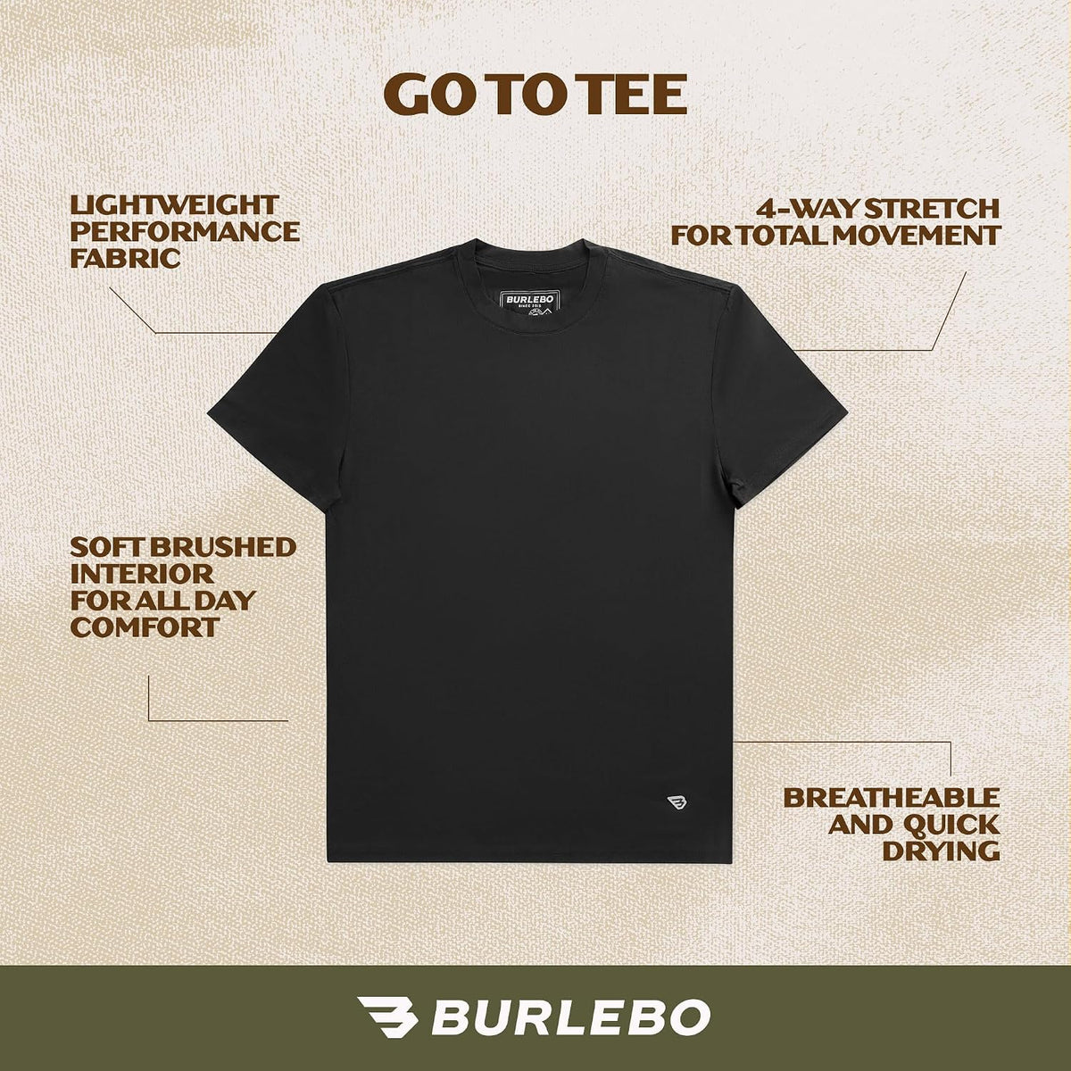 Burlebo Herre T-Shirt Crew Neck Kortærmet Go to Tee