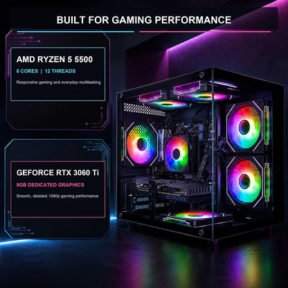 Gaming PC AMD Ryzen 5 5500 RTX 3060 Ti