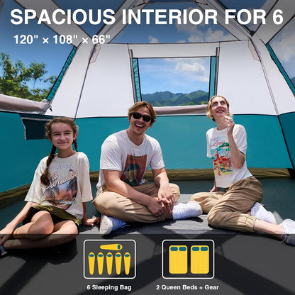LEISURE IMPACT Camping Telt 6 Personer 80452-3