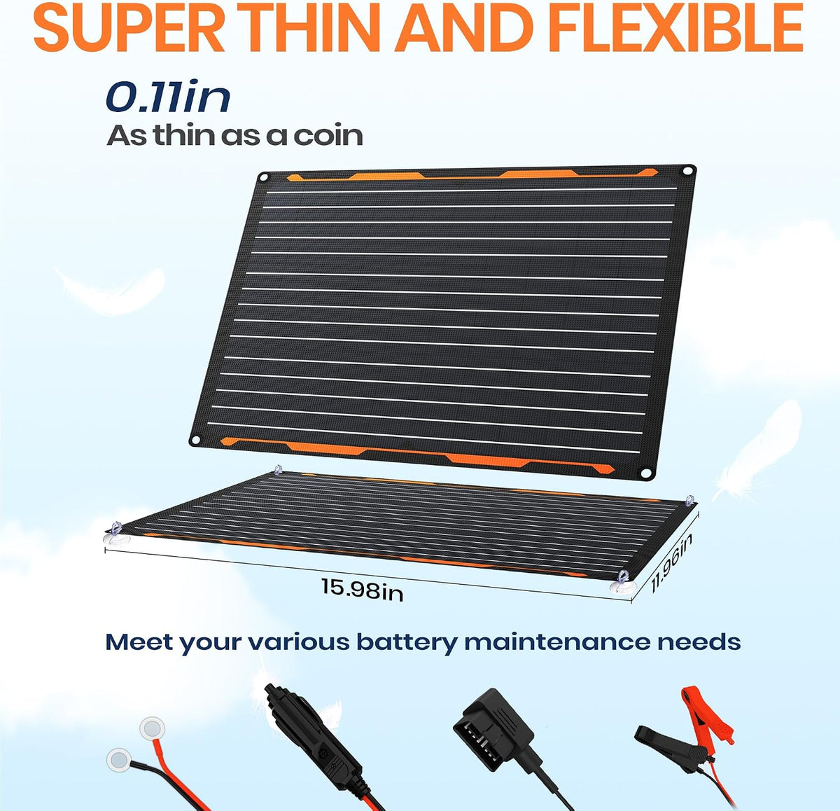 FlexSolar Solcelle Batterioplader Sæt YL-20W-TC
