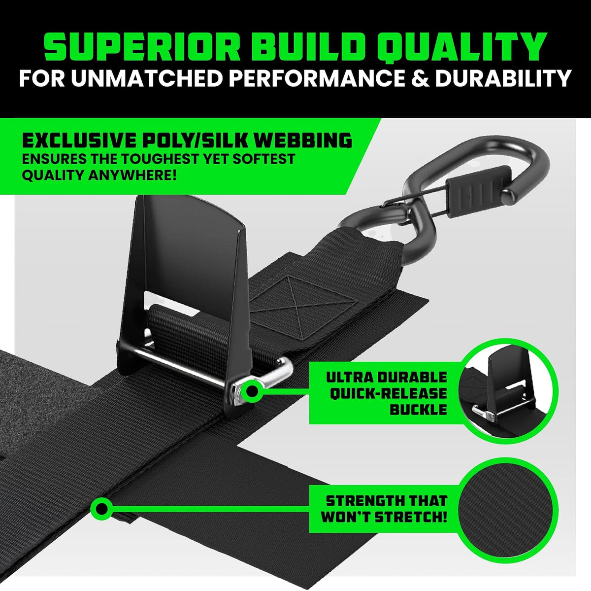 Rhino USA Bådtrailer Spændestropper 2 Stk. TRANSOM-STRAPS