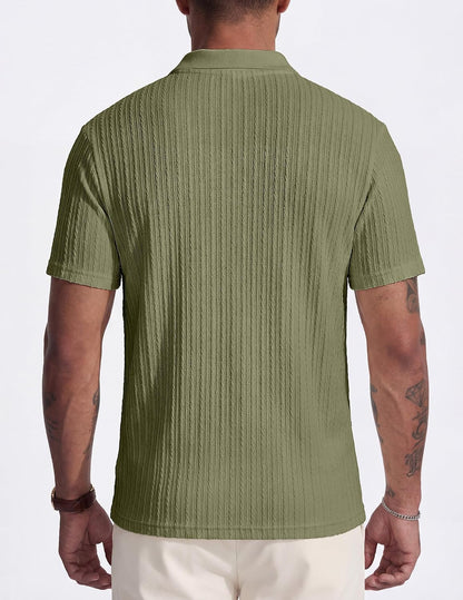 Herre Poloshirt Kortærmet Tekstureret Casual