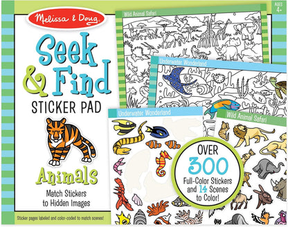 Melissa & Doug Find & Sæt Klistermærkebog Dyr 30152
