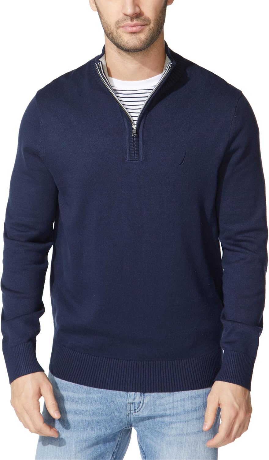Nautica Herre Striktrøje Quarter-Zip Langærmet S01803