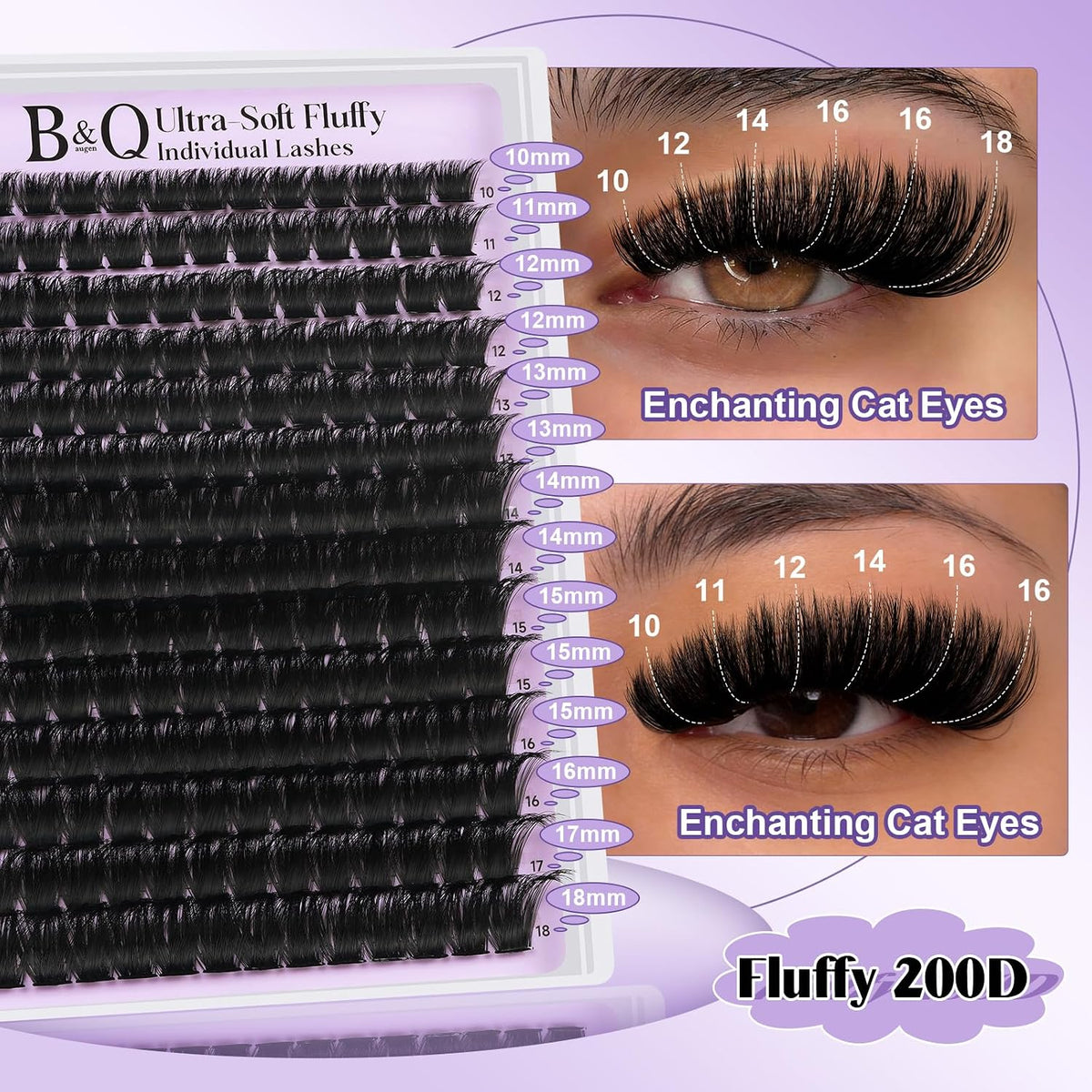 B&Qaugen Fluffy Lash Clusters Kunstige Øjenvipper til Kvinder