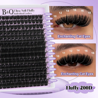 B&Qaugen Fluffy Lash Clusters Kunstige Øjenvipper til Kvinder