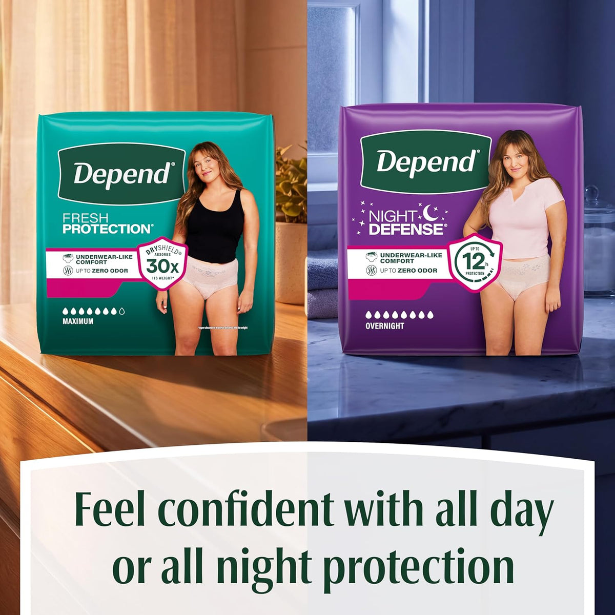 Depend Fresh Protection Inkontinensunderbukser til Kvinder