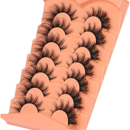 ALICROWN HAIR Wispy Fox Eye Kunstige Øjenvipper til Kvinder 7 Par