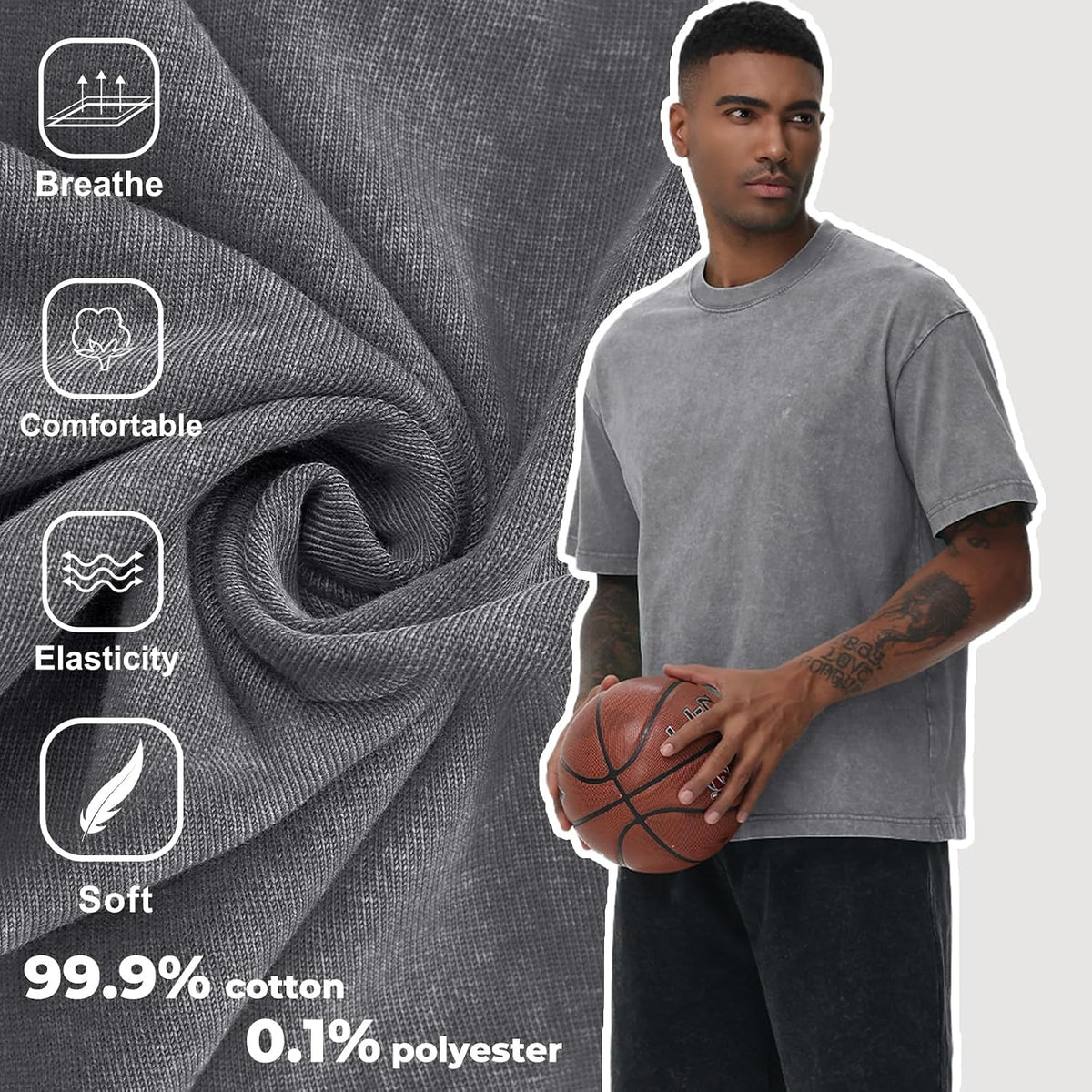 Herre T-shirt Oversized Bomuld Casual Kortærmet