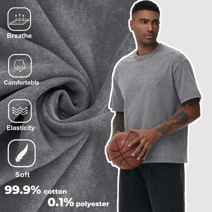 Herre T-shirt Oversized Bomuld Casual Kortærmet