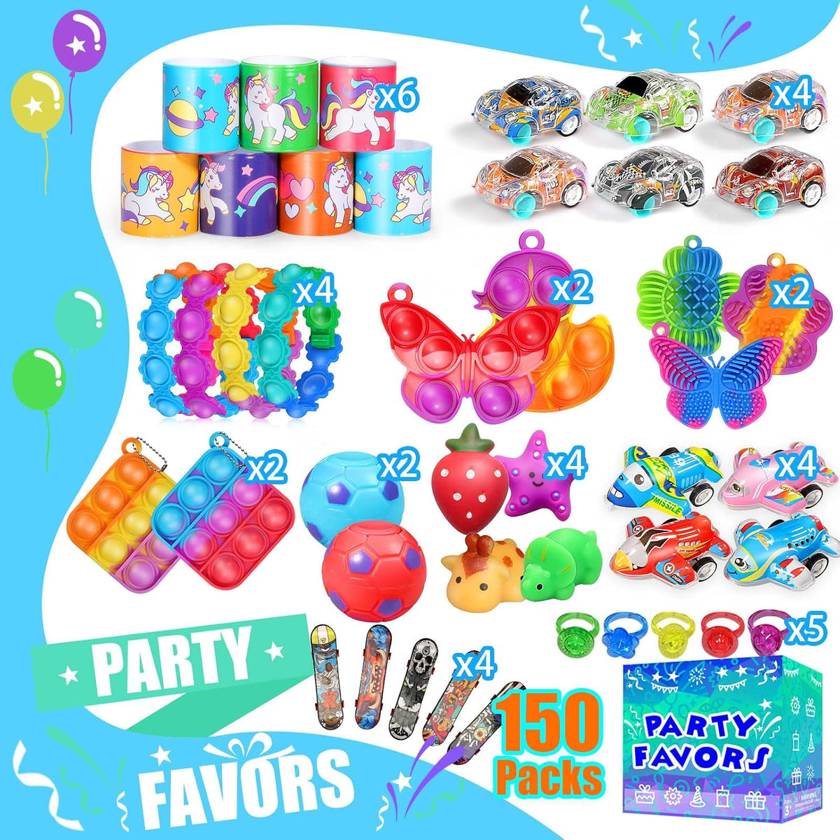 PHIMOTA Fidget Legetøjssæt 150-Pakke Party Favors