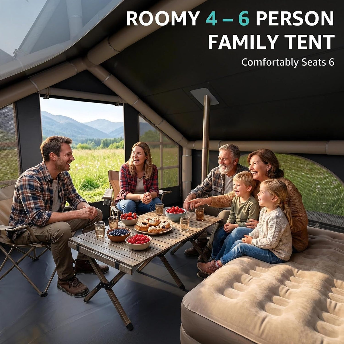 KAI-ROAD Oppusteligt Camping Telt 6 Personer IT-S68-01