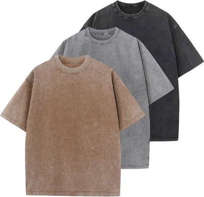 Herre T-shirt Oversized Bomuld Casual Kortærmet