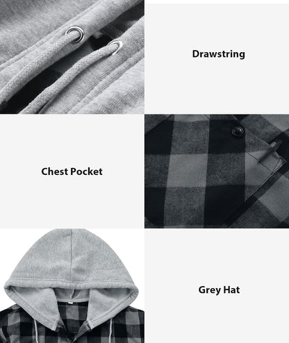 ZITY Herre Skjorte Flannel Hoodie Langærmet 3-Pak
