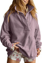 Oversized Henley Pullover Sweatshirt til Kvinder GA-0521
