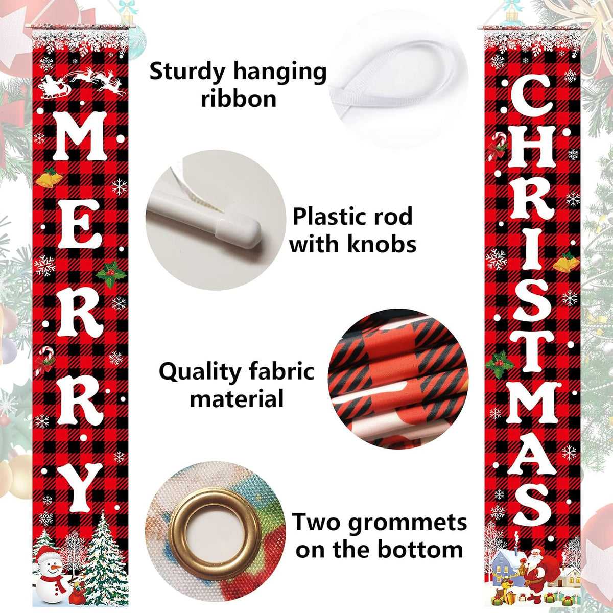 Merry Christmas Banner Juledekoration 182,9x30,5 cm