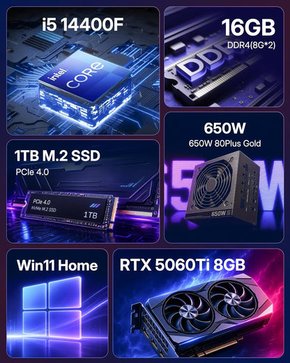KOTIN Gaming PC Intel Core i5-14400F RTX 5060 Ti