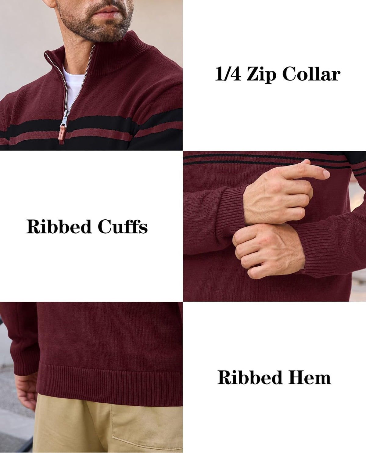 EKLENTSON Herre Striktrøje Quarter Zip EK-501