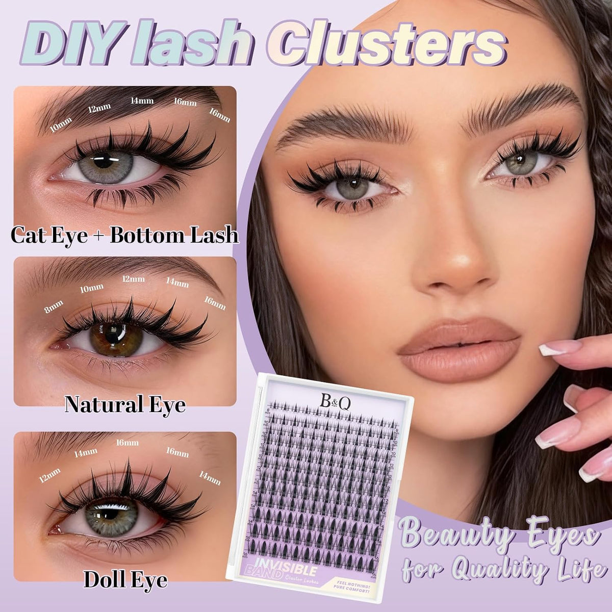 B&Qaugen Fairy Lash Clusters Kunstige Øjenvipper til Kvinder