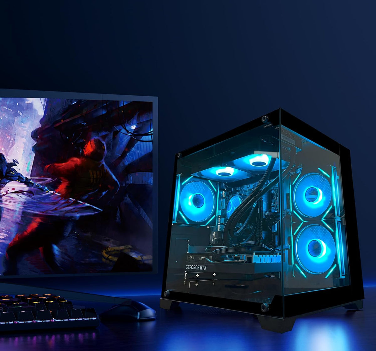 YAWYORE Ryzen 7 5700X RTX 5060 Gaming PC MX570