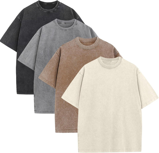 KEEPSHOWING Herre T-shirt Oversized Vintage Kortærmet 02230