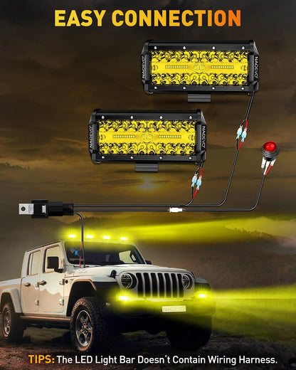 NAOEVO Gul LED Light Bar 17.8 cm 2 Stk. 240W