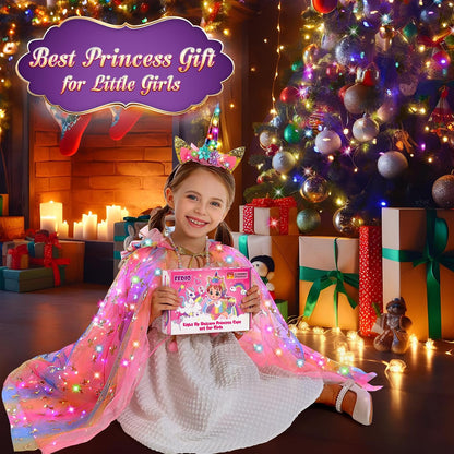 Fedio Piger Enhjørning Lysende Prinsessekappe Sæt TYUSCS007-01