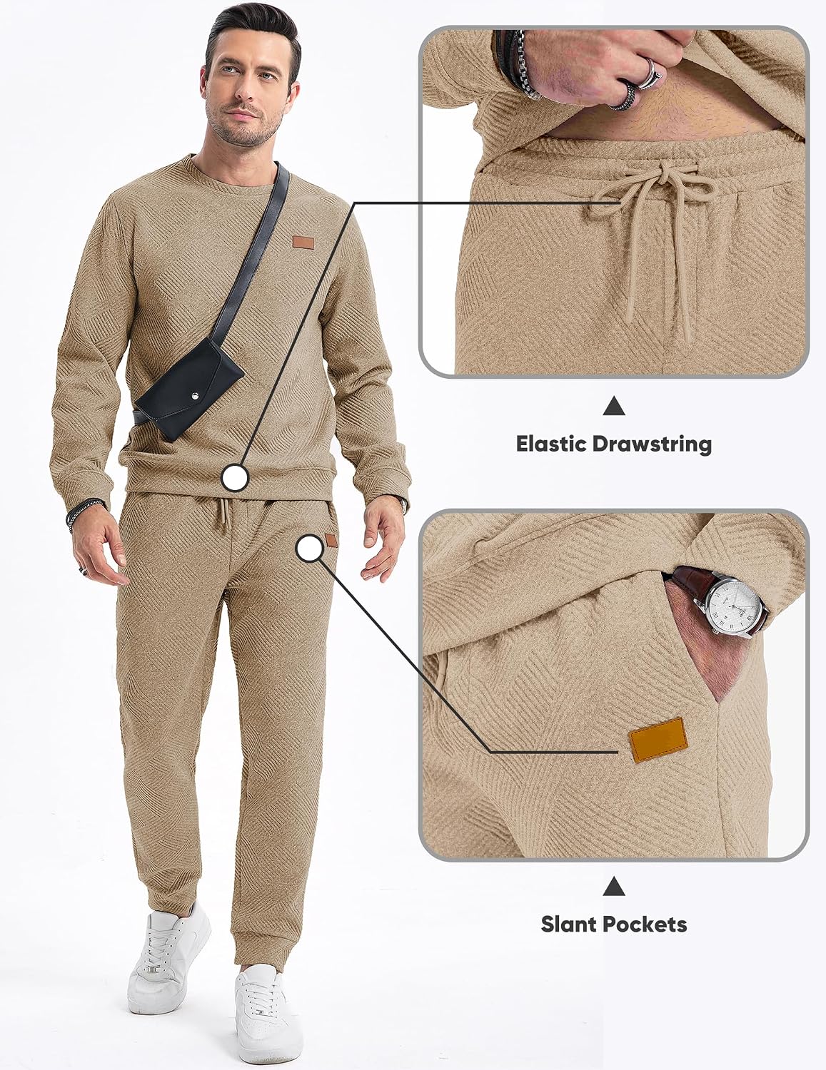 JMIERR Herre Træningssæt Crewneck Joggers 2-Delt