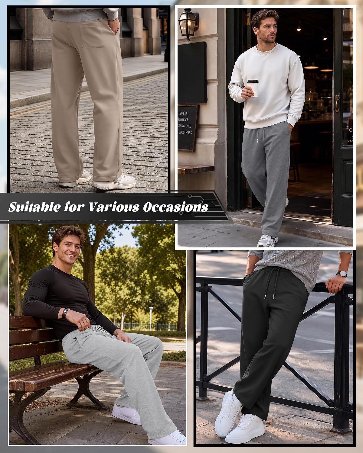 Neer Herre Sweatpants Baggy Letvægt 4-Pak DG-Neer-12674
