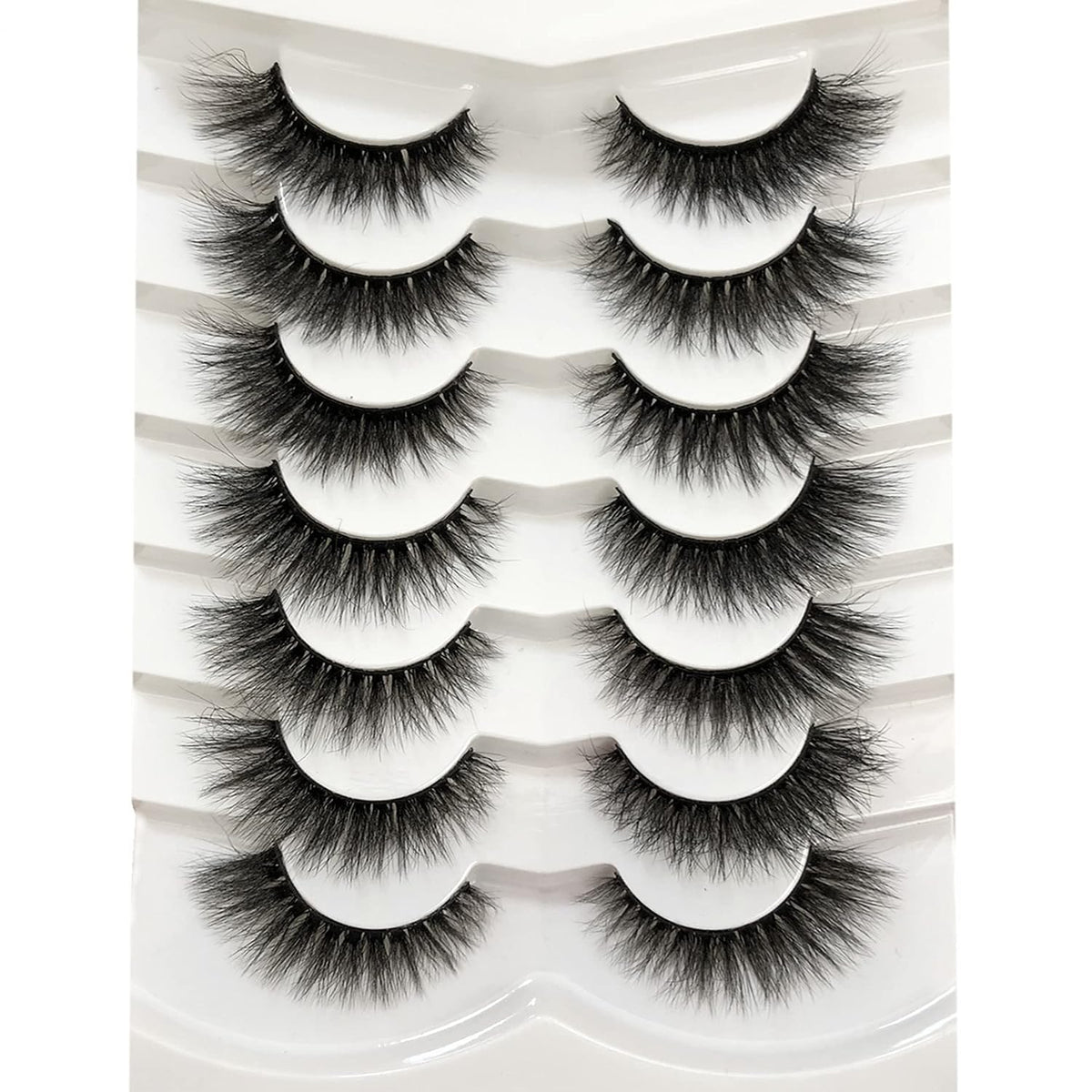 Pooplunch Wispy Faux Mink Kunstige Øjenvipper til Kvinder 7 Par