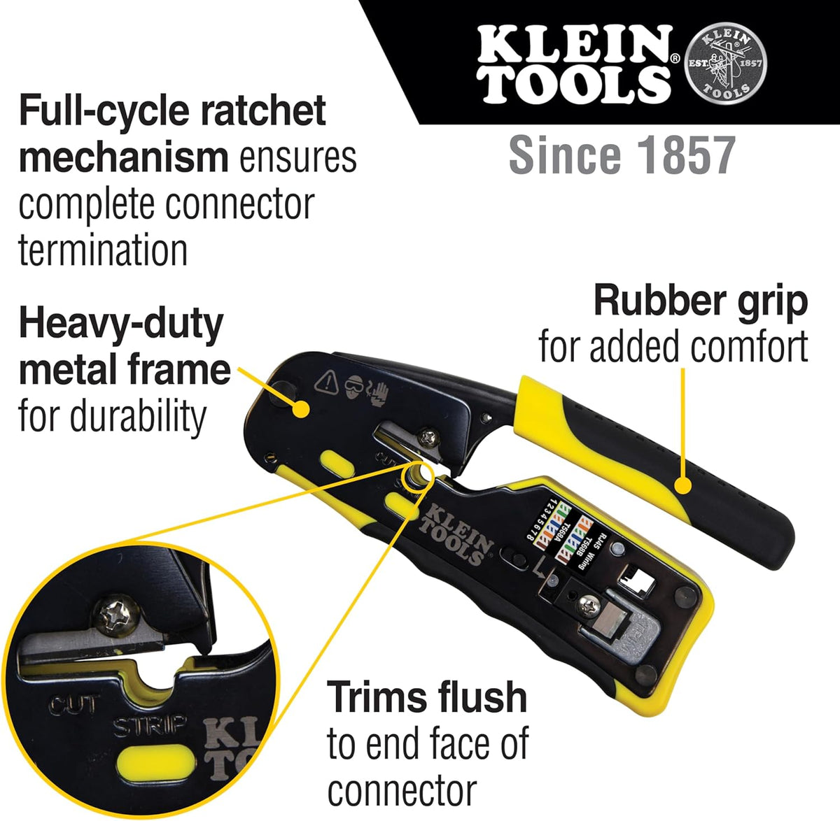 Klein Tools Skraldecrimptang til Modulære Datakabler VDV226-110