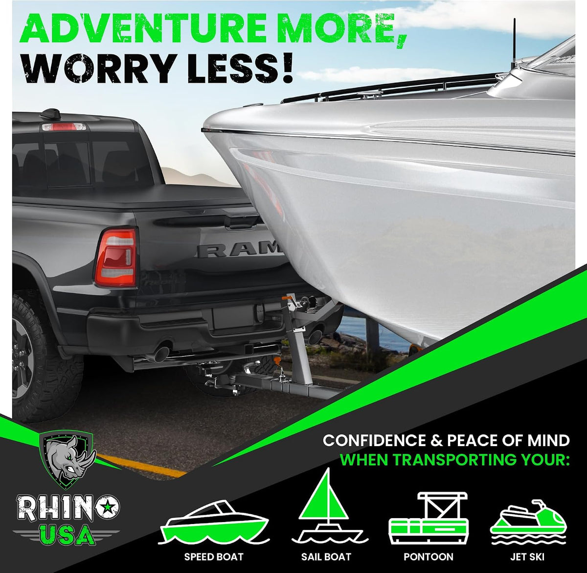 Rhino USA Bådtrailer Spilstrop med Krog 5 cm x 6,1 m WNCH-STRP