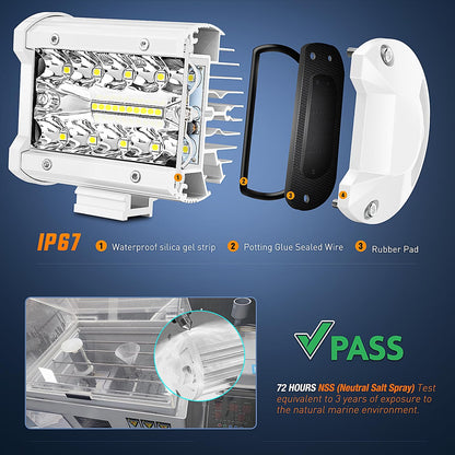 Nilight Marine LED Light Pods 10 cm 2 Stk. 18060CW